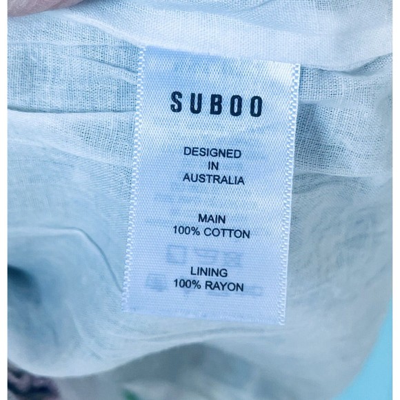 SUBOO  SEXY  CHIC  PINK GREEN PALM PRINT  HIGH NECK PLAYSUIT  ROMPER HALTER SZ6 - Picture 8 of 11